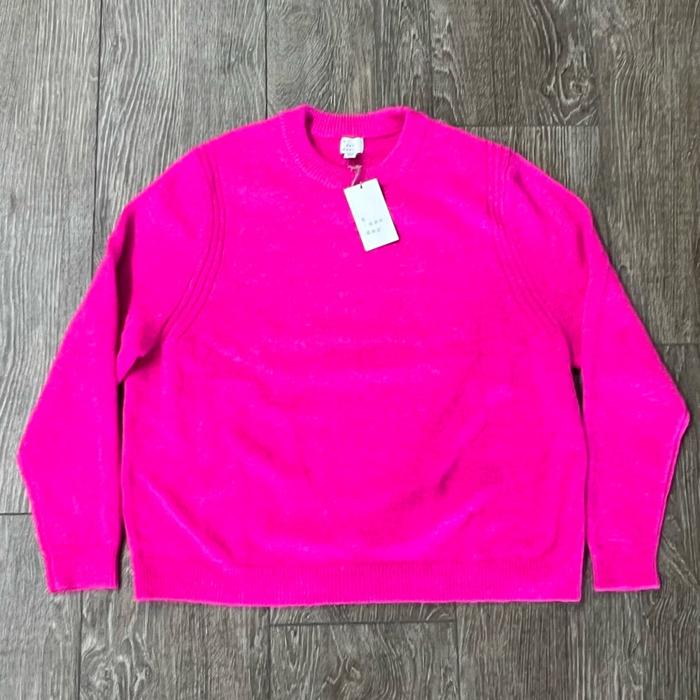 NWT A New Day Hot Pink Crew Neck Sweater - XXL